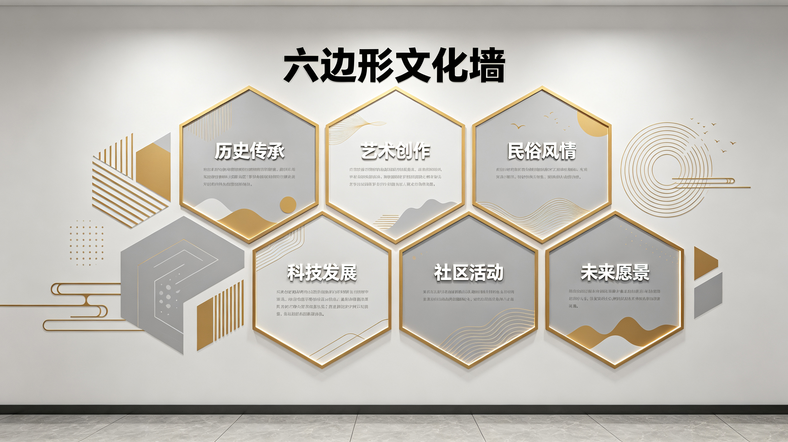 福清企业文化墙 | 六边形信息美学